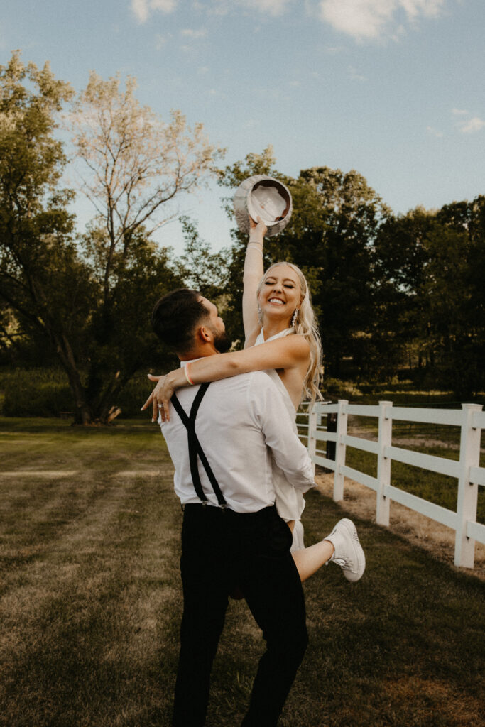 Summer sunset wedding portait