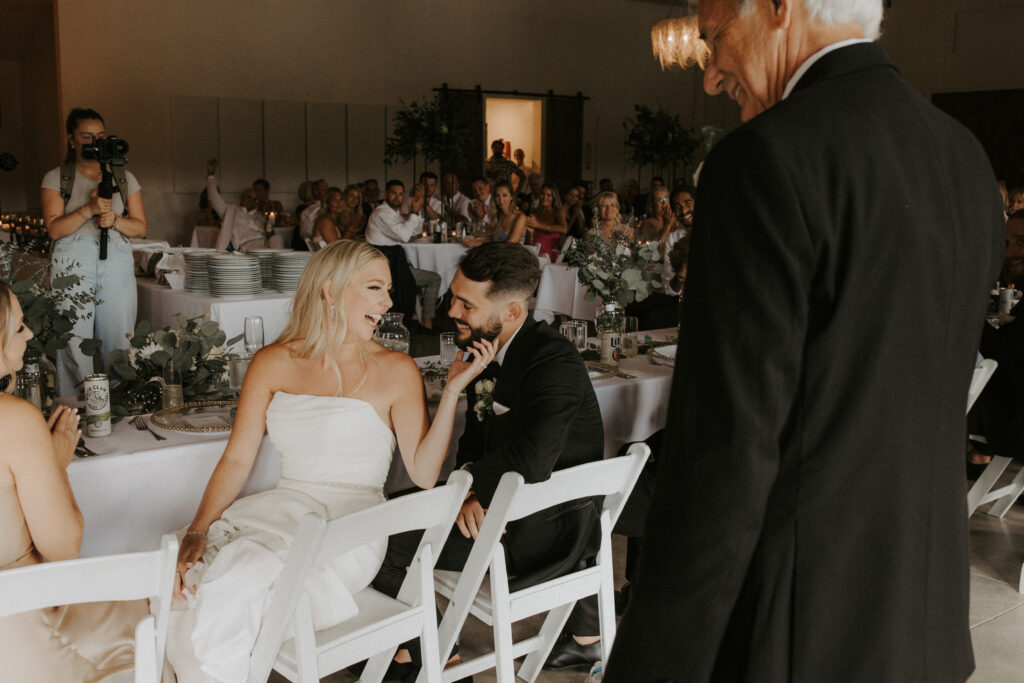 Touching toasts to the wedding couple